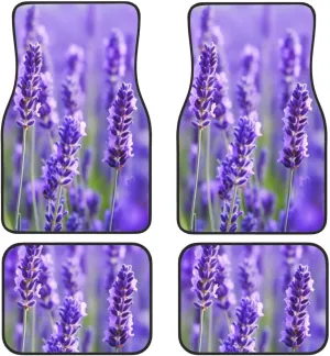 Purple Lavender Universal Car Floor Mats, Car Foot Mat Set of 4 Pieces, Automotive Front Rear Floor Foot Mats, Anti-Slip Neoprene Car Floor Rugs,for Suvs, Sedans, Van, Trucks