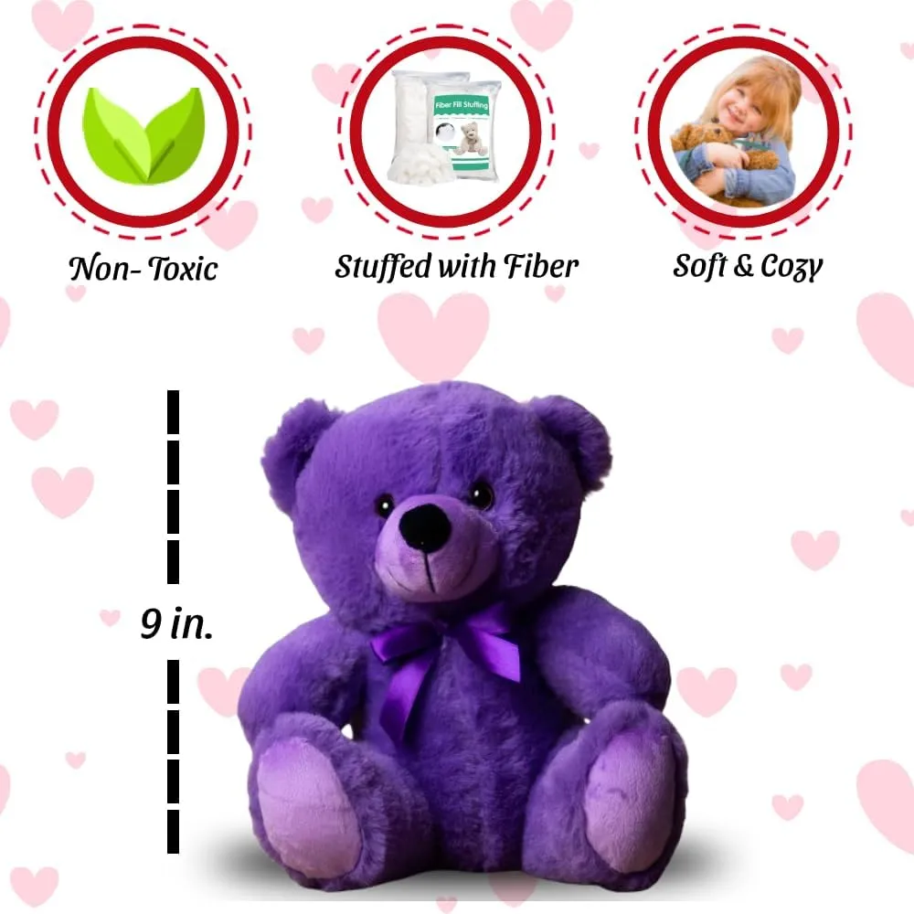 Purple Majesty Best Friends Teddy Bear Stuffed Animal - 9-Inch Soft & Hypoallergenic Plush Toy for Kids, Christmas, Baby Showers, Girlfriend, Boyfriend, Graduation