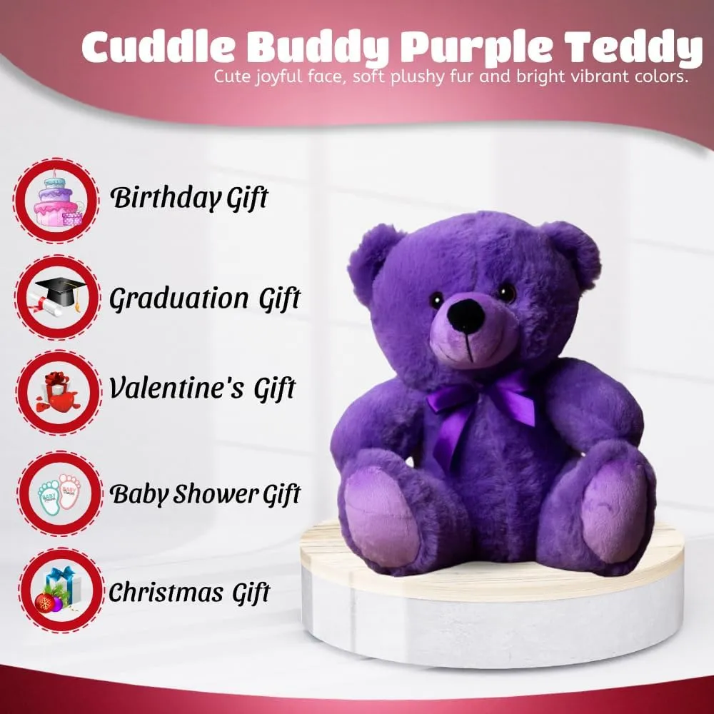 Purple Majesty Best Friends Teddy Bear Stuffed Animal - 9-Inch Soft & Hypoallergenic Plush Toy for Kids, Christmas, Baby Showers, Girlfriend, Boyfriend, Graduation