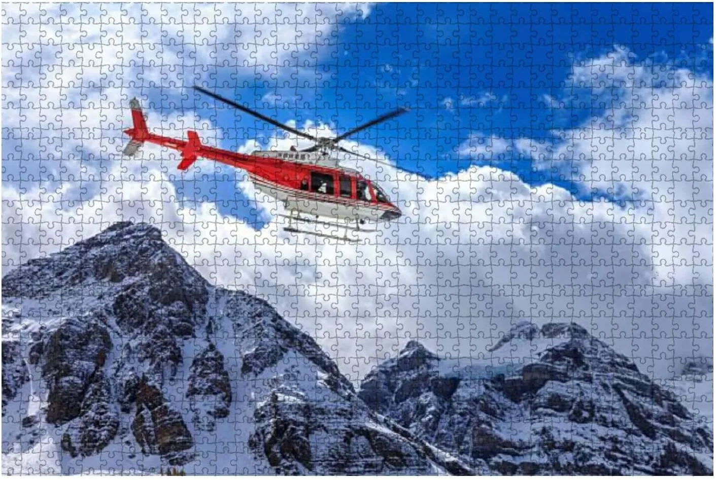 Puzzles 500 Piece Helicopter at Assiniboine Lodge and Magog Lake - Fun Interactive Brain Teaser Jigsaw Puzzles