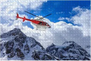 Puzzles 500 Piece Helicopter at Assiniboine Lodge and Magog Lake - Fun Interactive Brain Teaser Jigsaw Puzzles