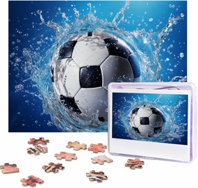 Puzzles for Adults 500 Pieces Custom Puzzles from Photos Soccer Ball Water Jigsaw Puzzles Personalized Picture Jigsaw Puzzle Gift for Holiday Birthday Wedding Anniversay Christmas