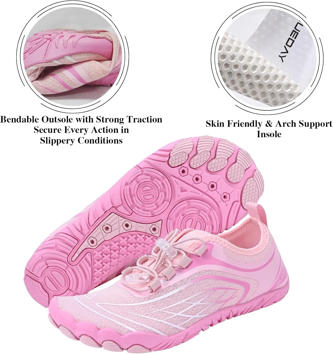 Queday Water Shoes for Women Men Quick Dry Barefoot Shoes Athletic Lightweight Sports Aqua Socks Outdoor Swim Hiking Diving Surf Fishing Walking Kayaking