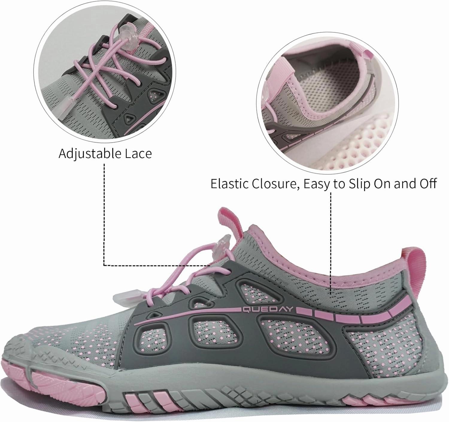 Queday Water Shoes for Women Men Quick Dry Barefoot Shoes Athletic Lightweight Sports Aqua Socks Outdoor Swim Fishing Hiking Diving Surf Walking Kayaking