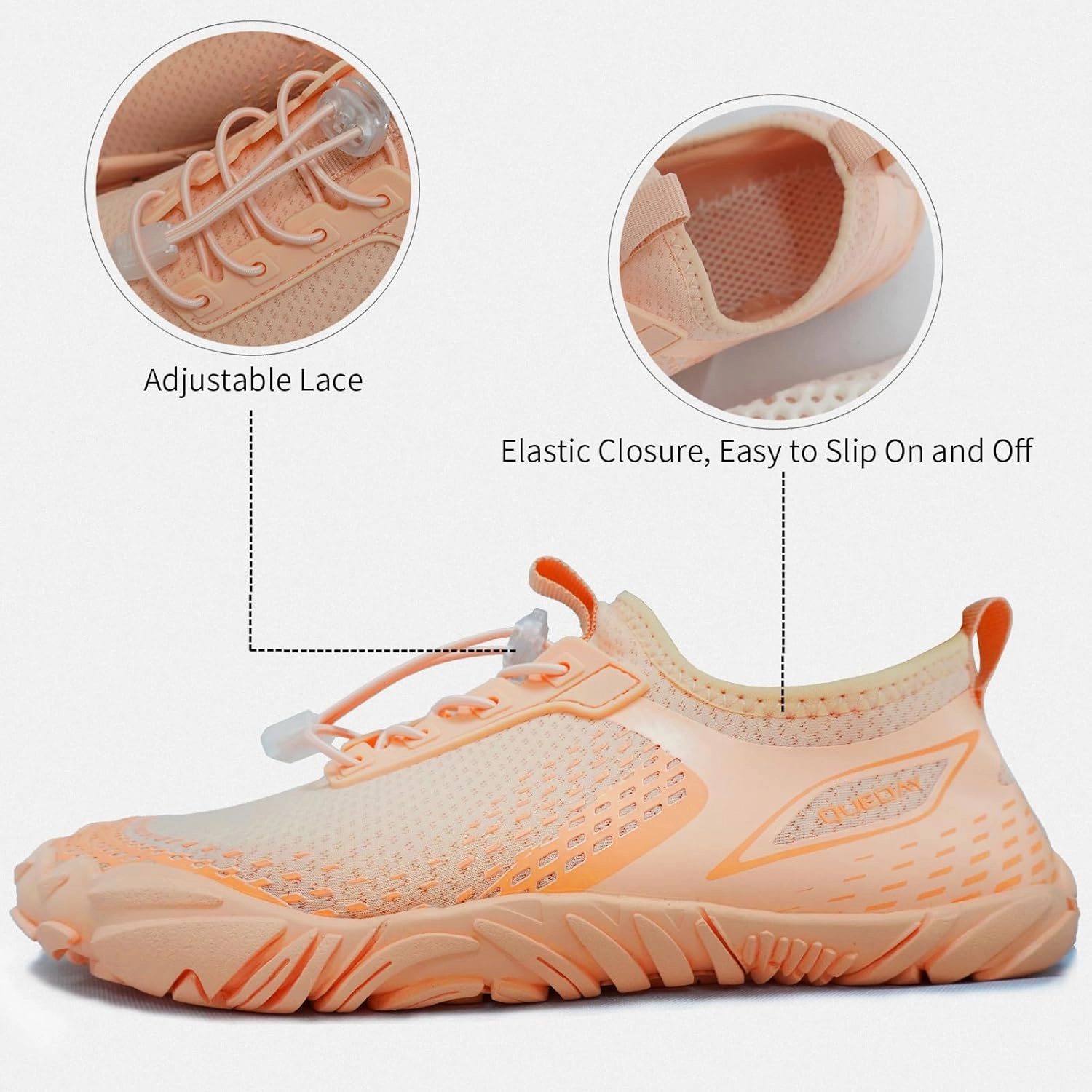 Queday Water Shoes for Women Men Quick Dry Barefoot Shoes Athletic Lightweight Sports Aqua Socks Outdoor Swim Fishing Hiking Diving Surf Walking Kayaking