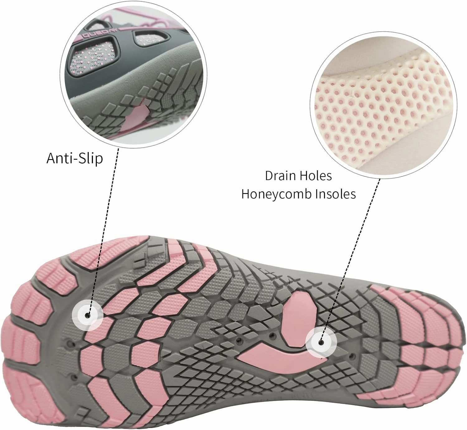 Queday Water Shoes for Women Men Quick Dry Barefoot Shoes Athletic Lightweight Sports Aqua Socks Outdoor Swim Fishing Hiking Diving Surf Walking Kayaking