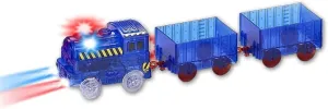 Racing Track Accessories Blue Track Train Replacement Only, Multi-Color Light Up Flashing LED Glow in The Dark Trains Accessories