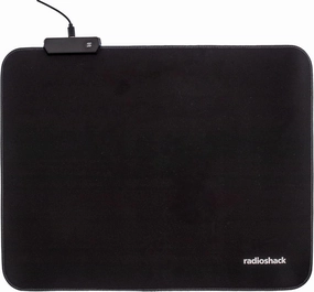 RadioShack RGB Gaming Mouse Pad with RS Logo, Customizable Light Up Mouse Pad Offers Multiple Color Modes for Enhanced Gaming Setup, 45x35cm, Black