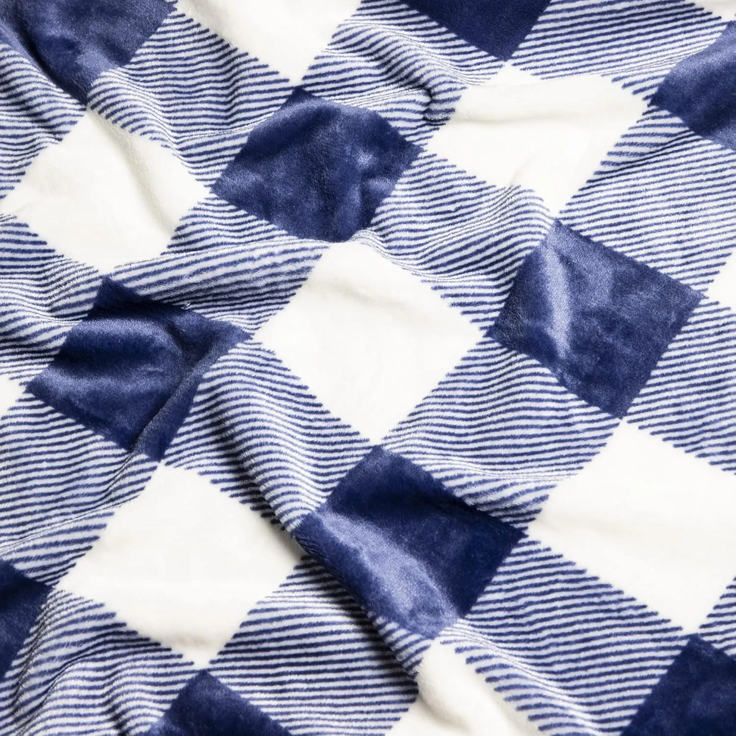 Rae Dunn Throw Blanket- Soft, Decorative Blankets for Bed or Couch, Cozy Throws for Sofa, Plush, Checkered Pattern, Fleece Throw Embroidered with Home, 50 inches x 60 inches