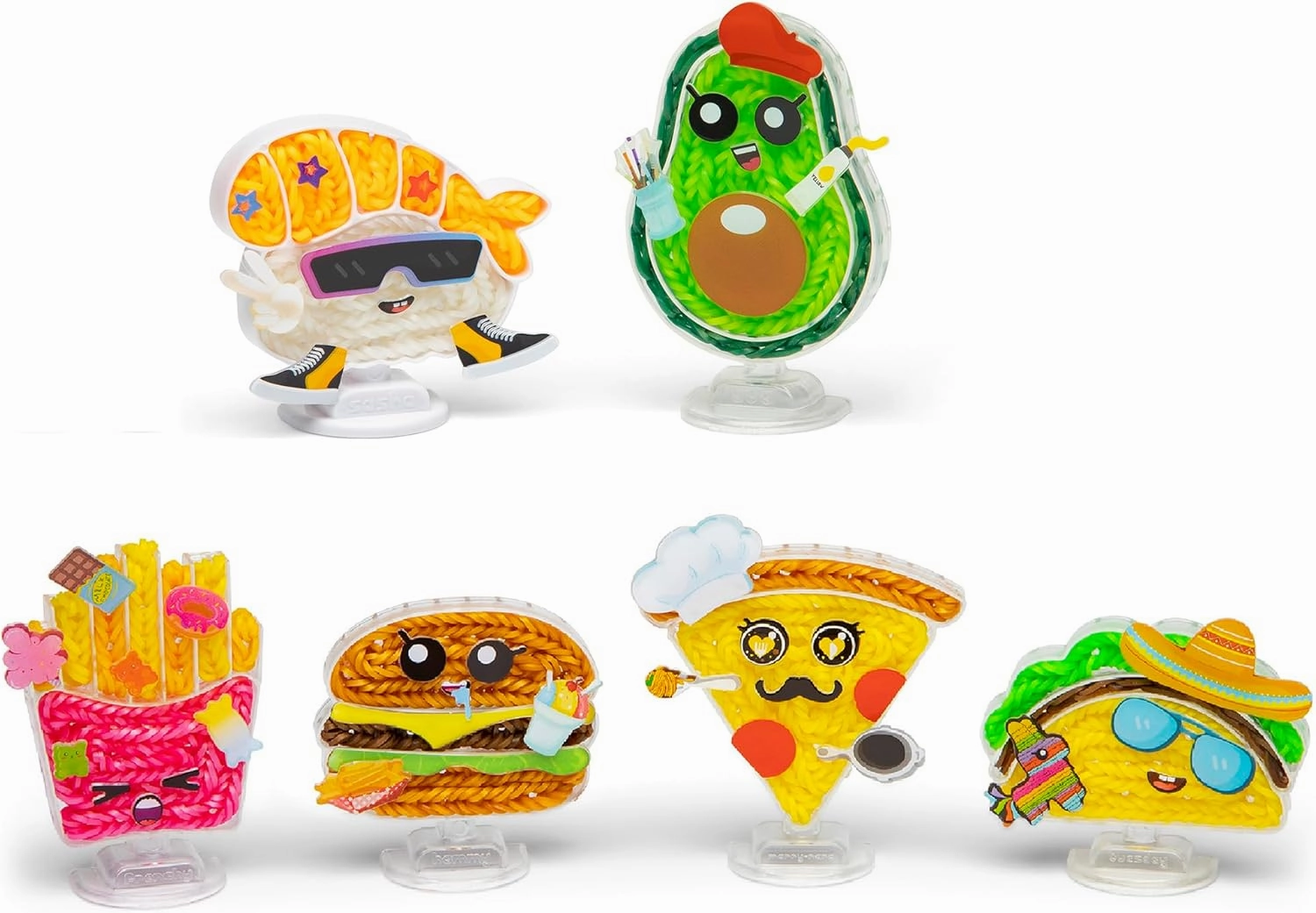 Rainbow Loom: Loomies Food Figurines 2 PK Bundle: 4 Character & 2 Character Kits - DIY Rubber Band Kits, Create 6 Food Themed Characters, Ages 7 