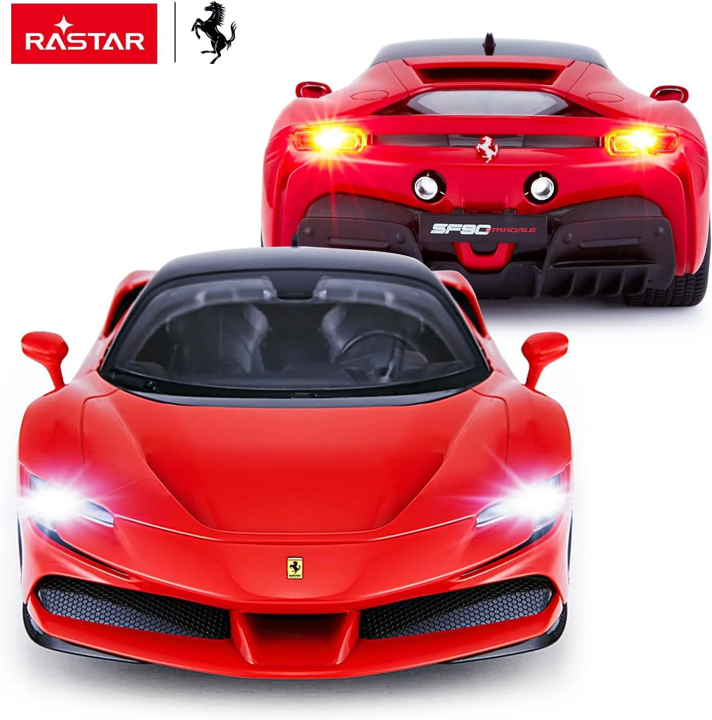 RASTAR 1/14 Ferrari SF90 Stradale Radio Remote Control Car, Ferrari SF90 Model Car Toy Car for Boys Kids, 2.4G
