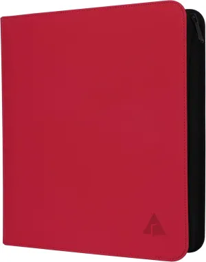 Rayvol Trading Card Binder, 9 Pocket Fit 1404 Cards - Metal D-Ring Card Holder with 78 Double-Sided Clear Pages, Top-Loading Collectors Album -Red