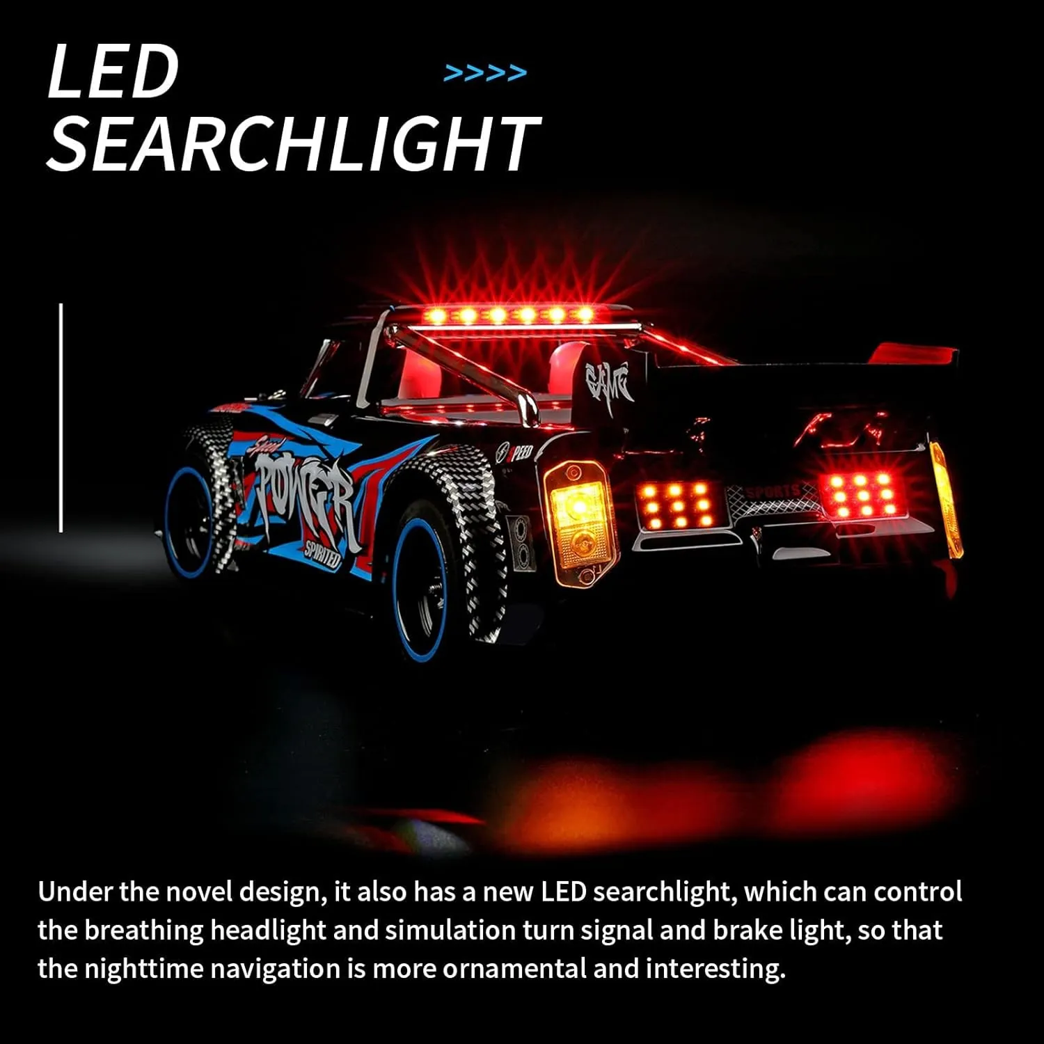 RC Car, 1:10 Scale 2.4GHz Remote Control Car, 4WD 30KM/H High Speed RC Racing Car, 3650 Brushless Motor Electric Drift Car with Metal Chassis for Kids and Adults