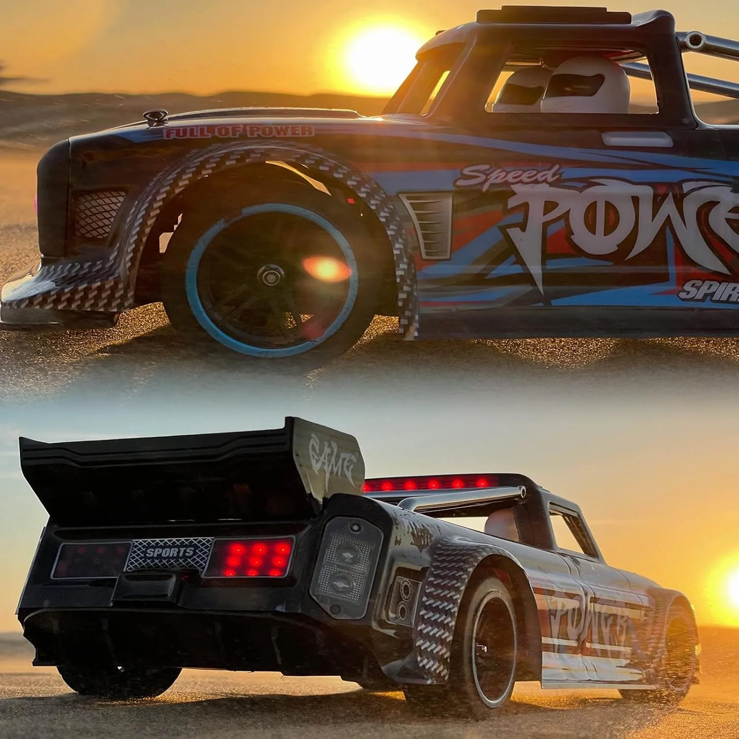 RC Car, 1:10 Scale 2.4GHz Remote Control Car, 4WD 30KM/H High Speed RC Racing Car, 3650 Brushless Motor Electric Drift Car with Metal Chassis for Kids and Adults