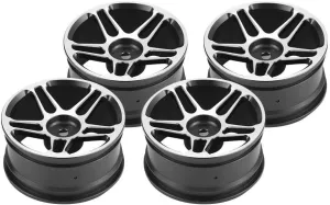 RC Car Hubs Wheel Rims Aluminium Alloy Durable Lightweight Easy Install for 1/10 Drift Racing Car Blue Black 4pcs Set