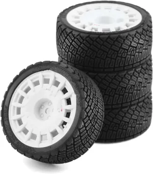 RC Car Parts for Tamiya for TT01 TT02 XV01 TA06 for PTG-2 for HPI for WR8 for HSP 1/10 RC Racing Car Tires On Road Tyre Wheel Modification RC Car Upgrades Parts(White)
