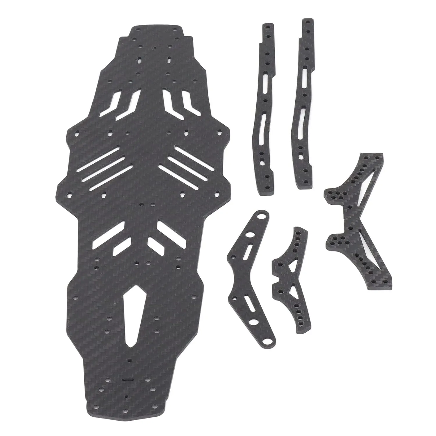 RC Drift Racing Chassis Plate, Carbon Fiber CNC Machining Flexible Stiff Replacement RC Chassis for 110 RC Drift Cars
