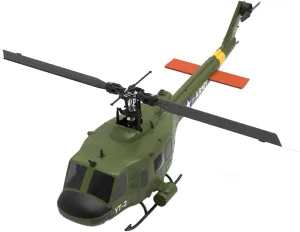RC Helicopter for Adults, F07 1/34 Scale UH-1 Huey 2.4G 6CH Remote Control Helicopter Model with Optical Flow Positioning, Indoor Aircraft Flying Toy for Beginner Adults - RTF