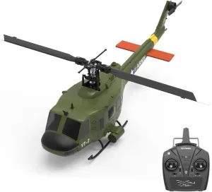 RC Helicopter for Adults, F08 1/27 Scale Bell 206 2.4G 6CH Brushless Direct-Drive 3D/6G Flybarles Remote Control Helicopter Model, Indoor Aircraft Flying Toy (with One Battery)