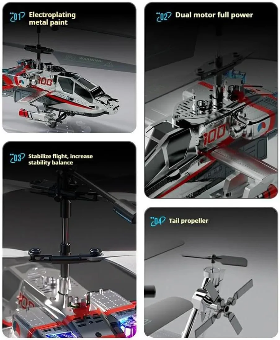 RC Helicopter for Adults, XK1 3.5CH Remote Control Helicopter, Mini Aircraft Altitude Hold 2.4G Mini Drone with LED Lights, RC Helicopters for Adults Beginner (3 Battery)