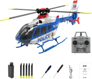 RC Helicopter,EC135 Remote Control Helicopter Aircraft,1/36 Scale C123 Remote Control Helicopter Airplane,with 6-Axis Gyro and Brushless Motor, for Adults Beginners(Blue,Single Battery)