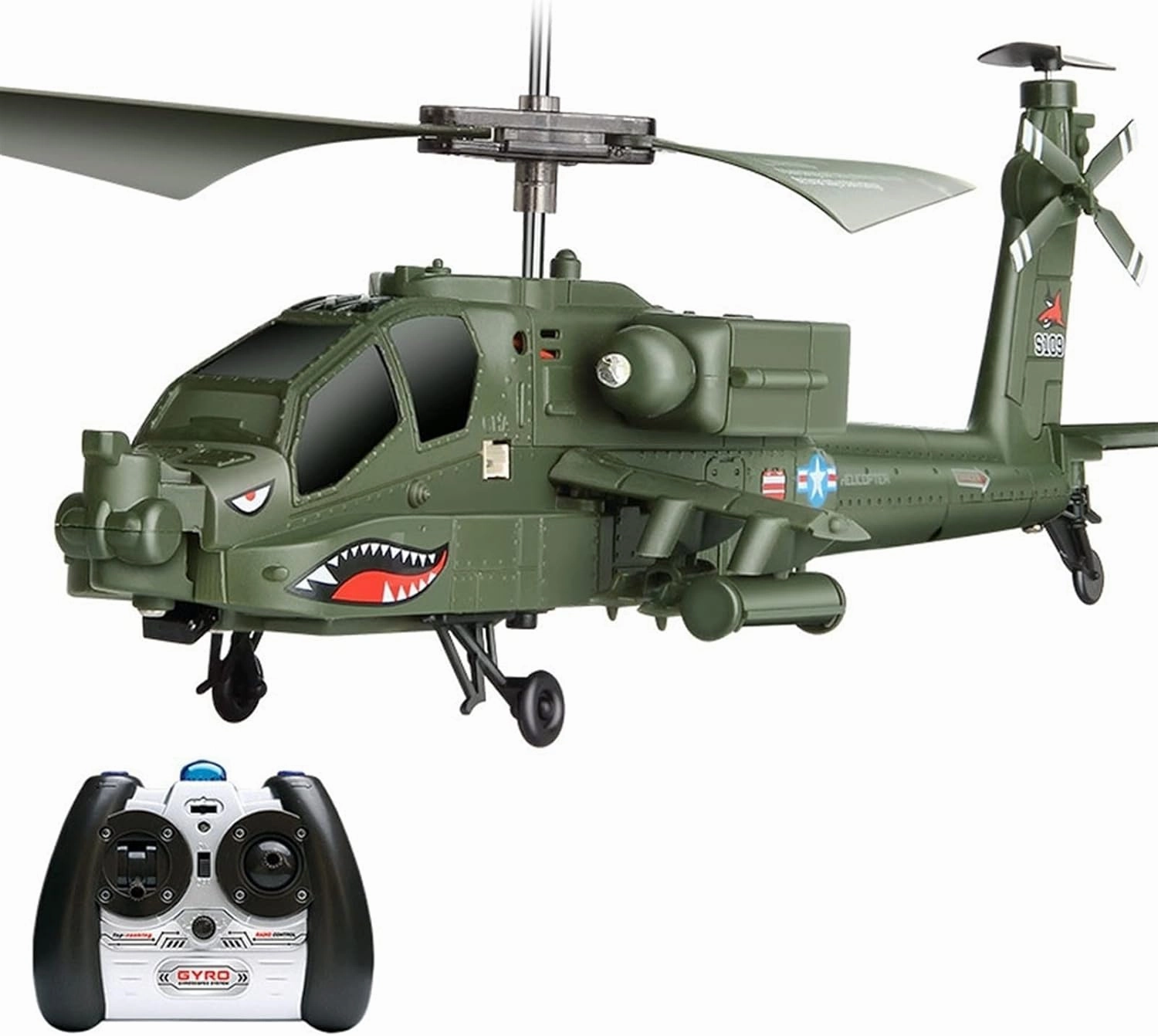 RC Airplane 3.5 Channel Apache RC Helicopter One-Key Take-Off and Landing RC Aircraft with Gyro Stabilizer Gifts for Children and Adults RC Drone Toy Intelligent Fixed Height