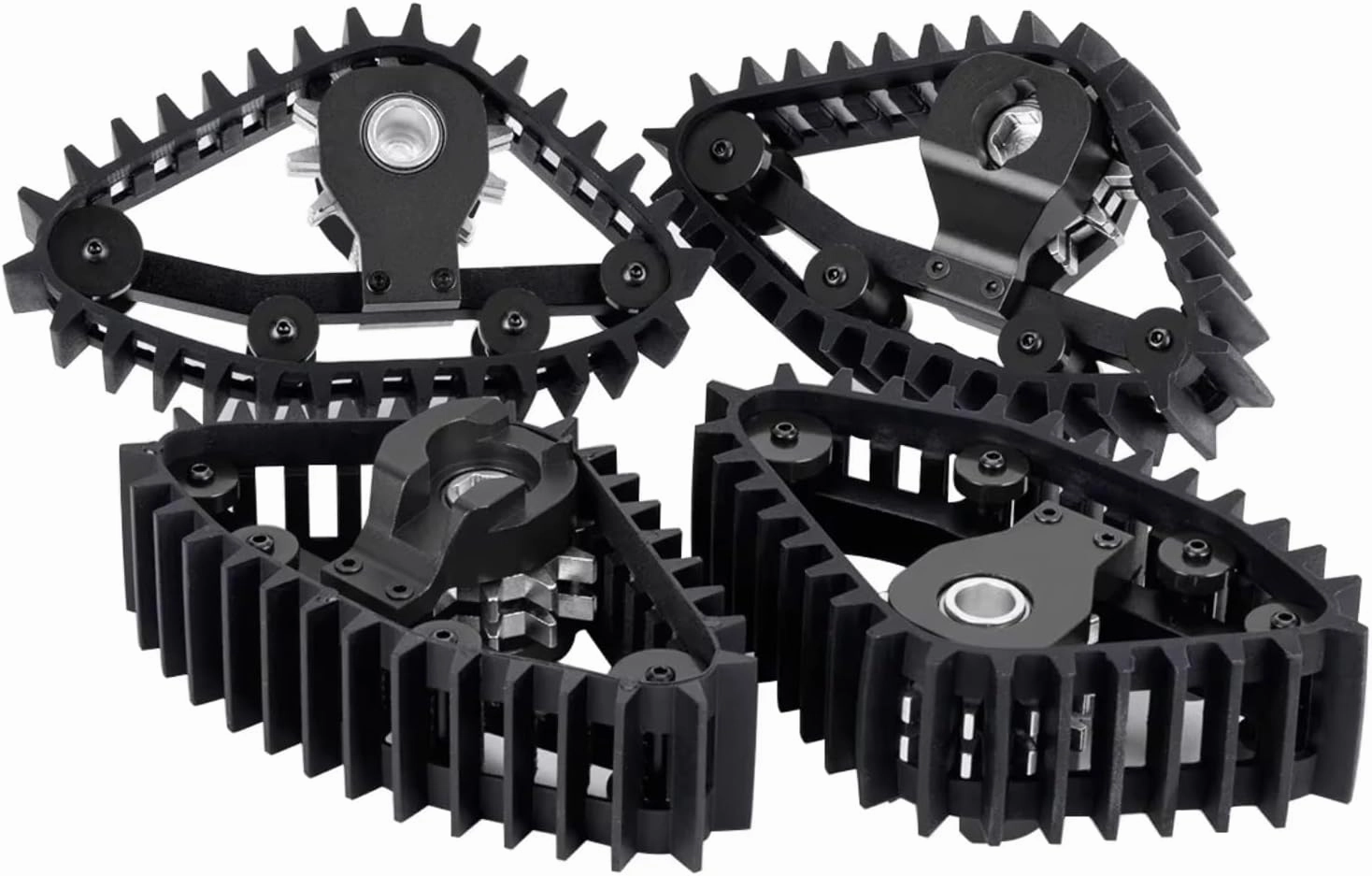 RC Car DIY Parts for TRX-4M 1/18 4Pcs Snow Tires Sets Carload Tracks Wheel RC Crawler Car Sandmobile Conversion Accessory Parts(Black)