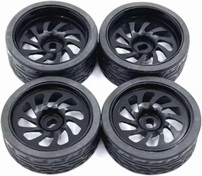RC Car DIY Parts for Wltoys for Kyosho 1/28 26.5mm for Racing Wheel Tires RC Car Accessories Upgrade Modification Parts(Black)