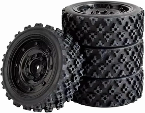 Rc Car Wheel Rim Tire Compatible with Tamiya for XV01 for XV02 for TA06 for TT01 for TT02 1/10 RC for Racing Car Wheels for Rally Tyre & On Road Tires 12mm Hex(Black,B)