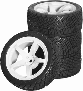 Rc Car Wheel Rim Tire Compatible with Tamiya-TT01 TT02 XV01 XV02 TA06 W181 4Pcs 68Mm 1/10 RC for Racing Car Tires On Road Touring Drift Car Tyre Wheel