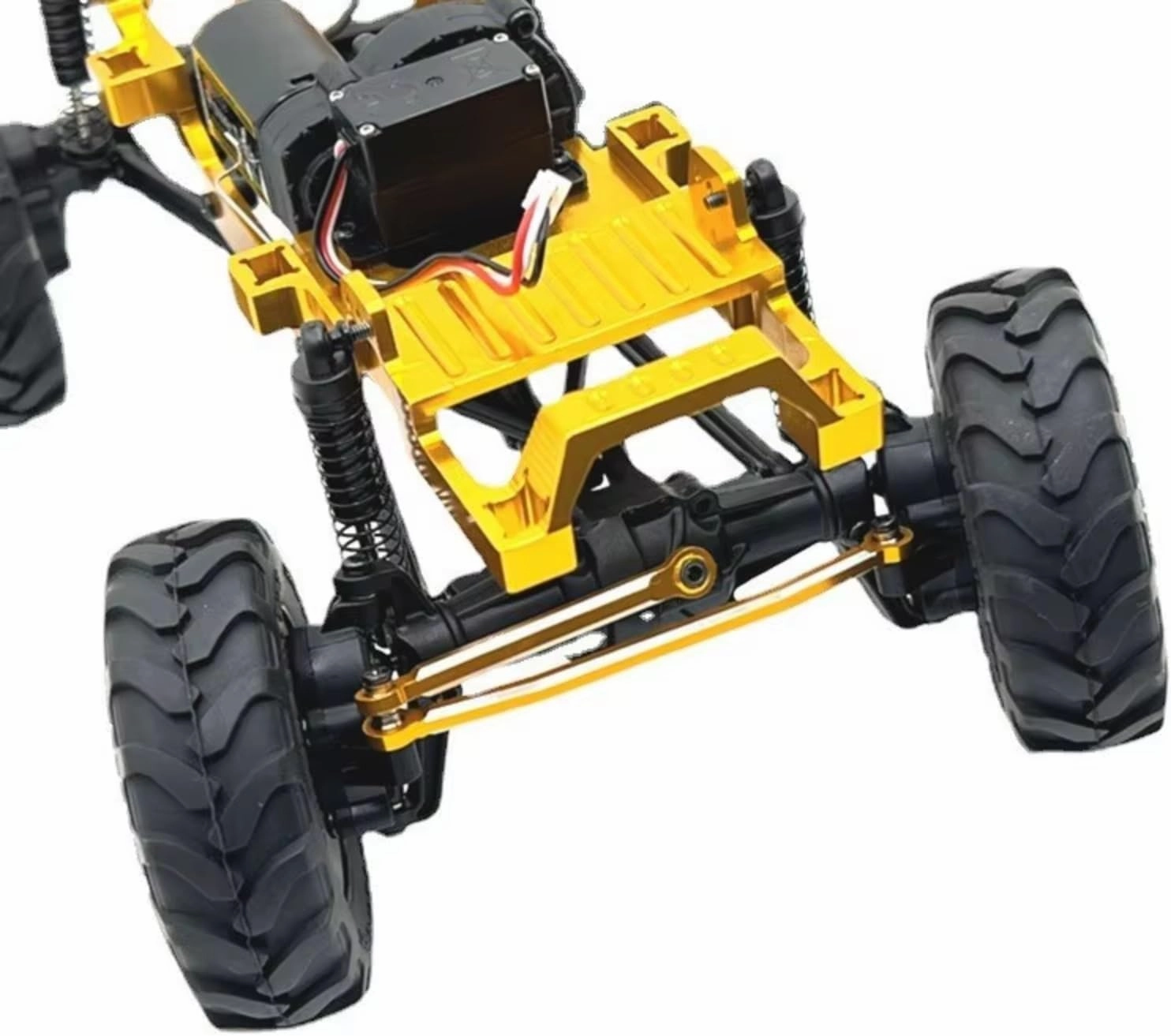 Rc Connecting Rod Tie Rod for FMS XQ for FCX24 1/24 Metal Front Axle Steering Servo Rod Remote Control Car Tracked Vehicles Parts and Accessories Upgrades Replacement Use(Yellow)