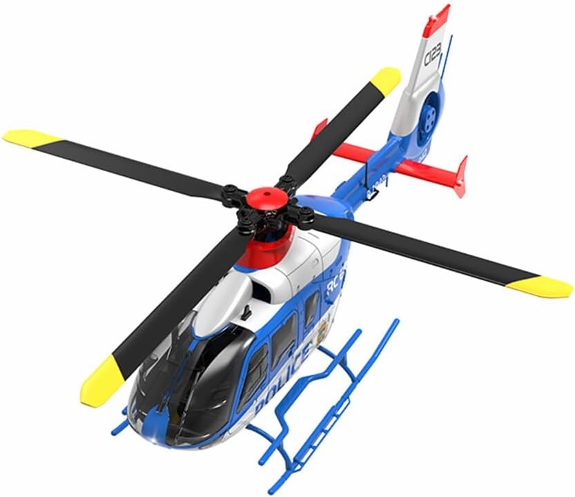 RC ERA 1/36 Scale C123 EC135 RC Helicopter, 2.4G 6CH Single-Rotor Gyroscopic Flying Aircraft Model for Adult | Altitude Hold, One-Key Takeoff/Landing (1PCS Battery/Blue & White)