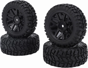 RC Front Rear Tires, Replacement Rubber Wheels with Rugged Traction RC Tire Set Upgrade Parts RC Car Rubber Tires for Wltoys 144001 144002 124008 124018 124019