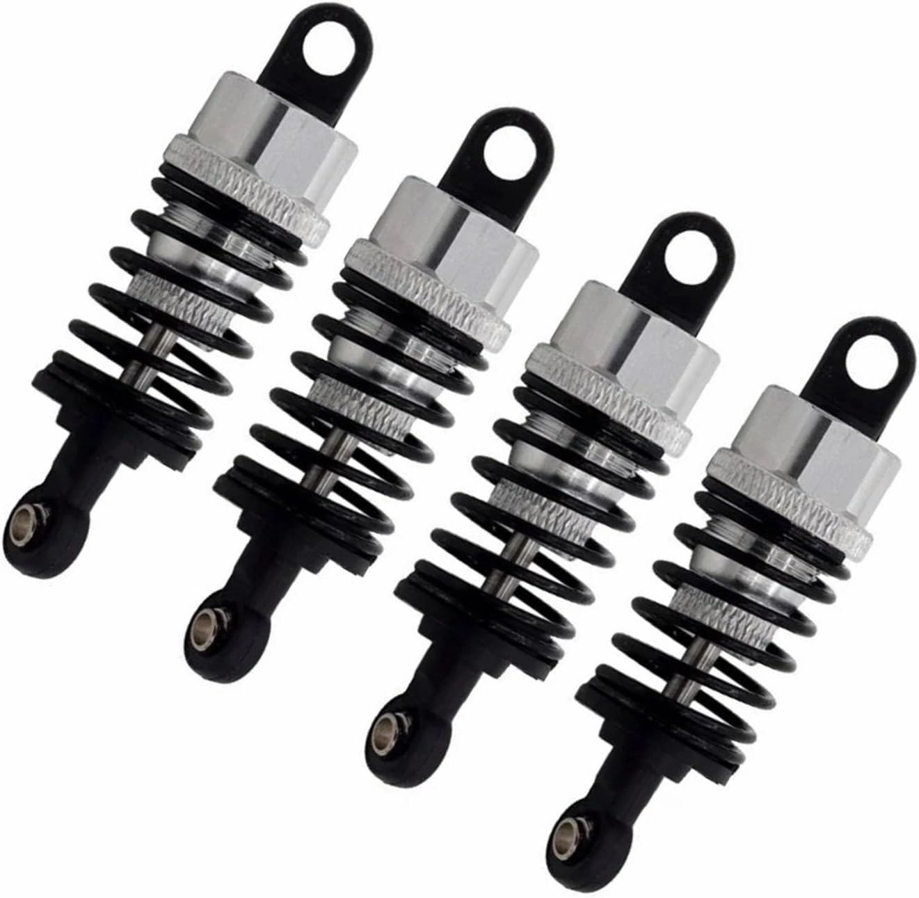 RC Shocks Damper Compatible with Tamiya TT02 TT01 M05 for HPI for HSP for Redcat Aluminium Alloy Oil Shock Absorber 1/10 RC On Road Drift for Racing Car(Silver)