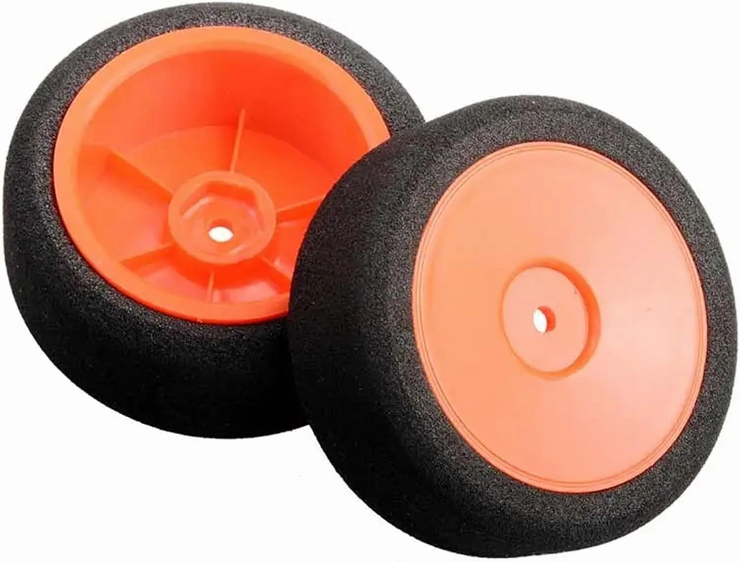 Rc Wheel Rim Tire for HSP for HPI 1/10 On-Road RC Car 12mm Hex RC for Racing Cars Accessories 4Pcs Set for Racing Foam Tire Wheel Rim Set(Orange)