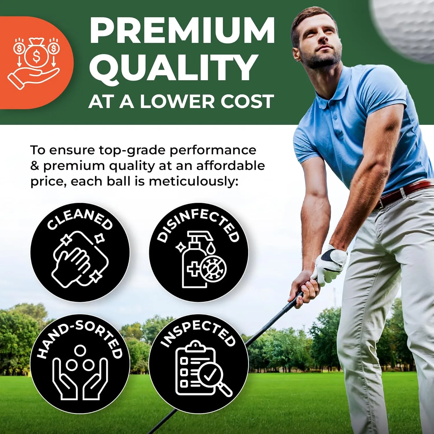 Recycled Golf Balls for Titleist Pro V1x - Bulk Premium Used Golf Balls for Men and Women