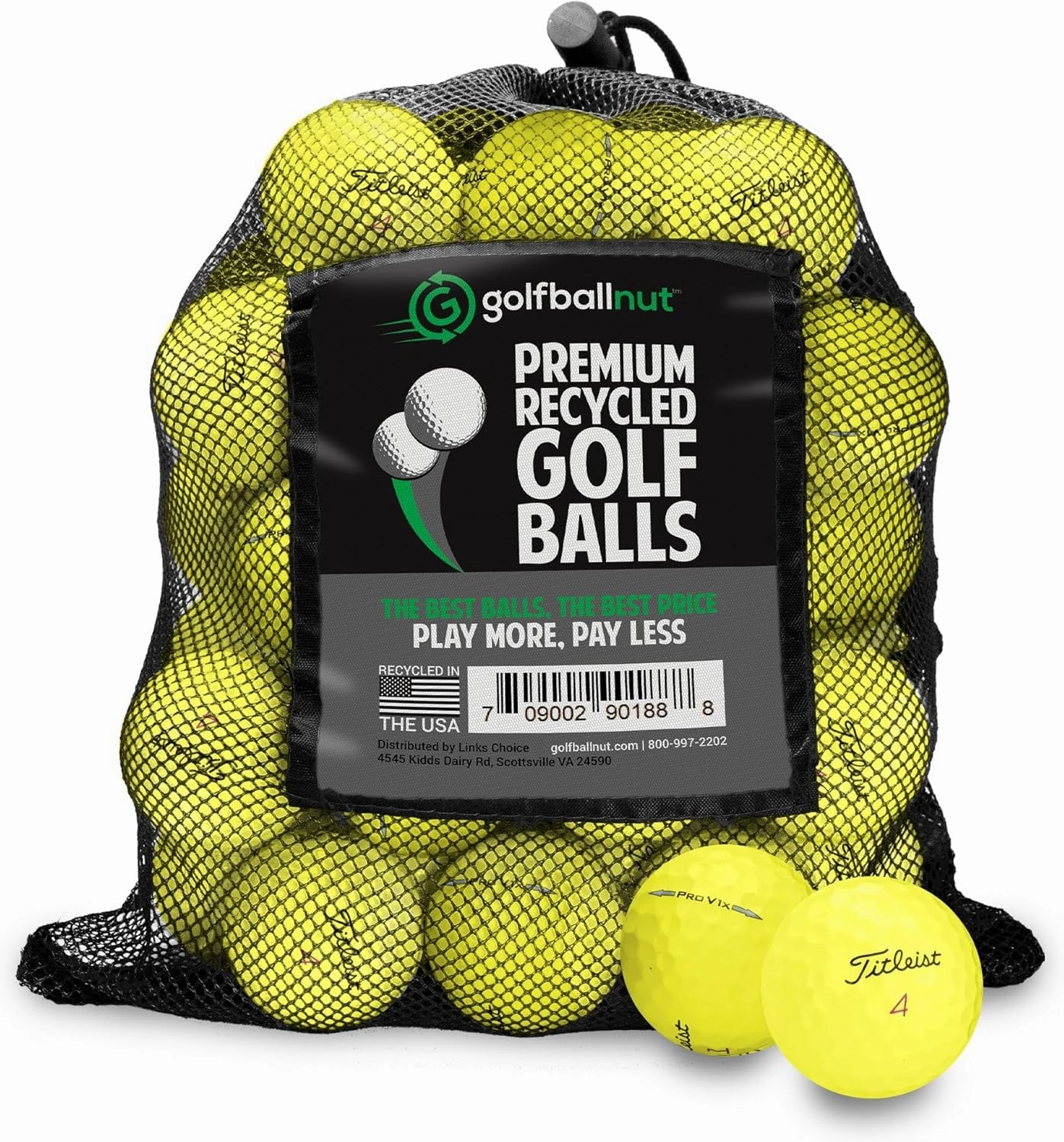 Recycled Golf Balls for Pro V1x - Premium Performance Used Golf Balls Bulk 5A Mint Condition – Includes Mesh Bag – (24-48) Pack, Yellow