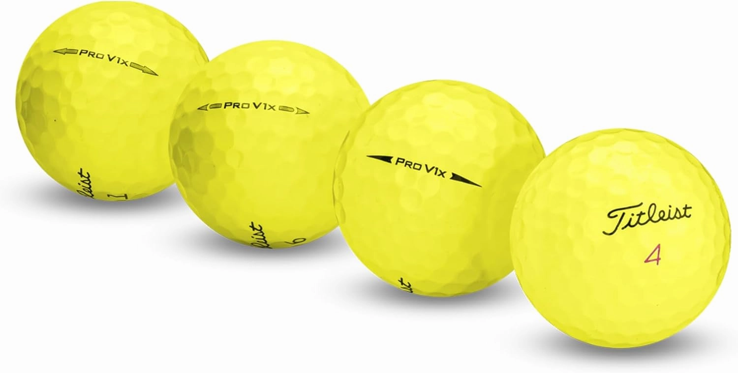 Recycled Golf Balls for Pro V1x - Premium Performance Used Golf Balls Bulk 5A Mint Condition – Includes Mesh Bag – (24-48) Pack, Yellow