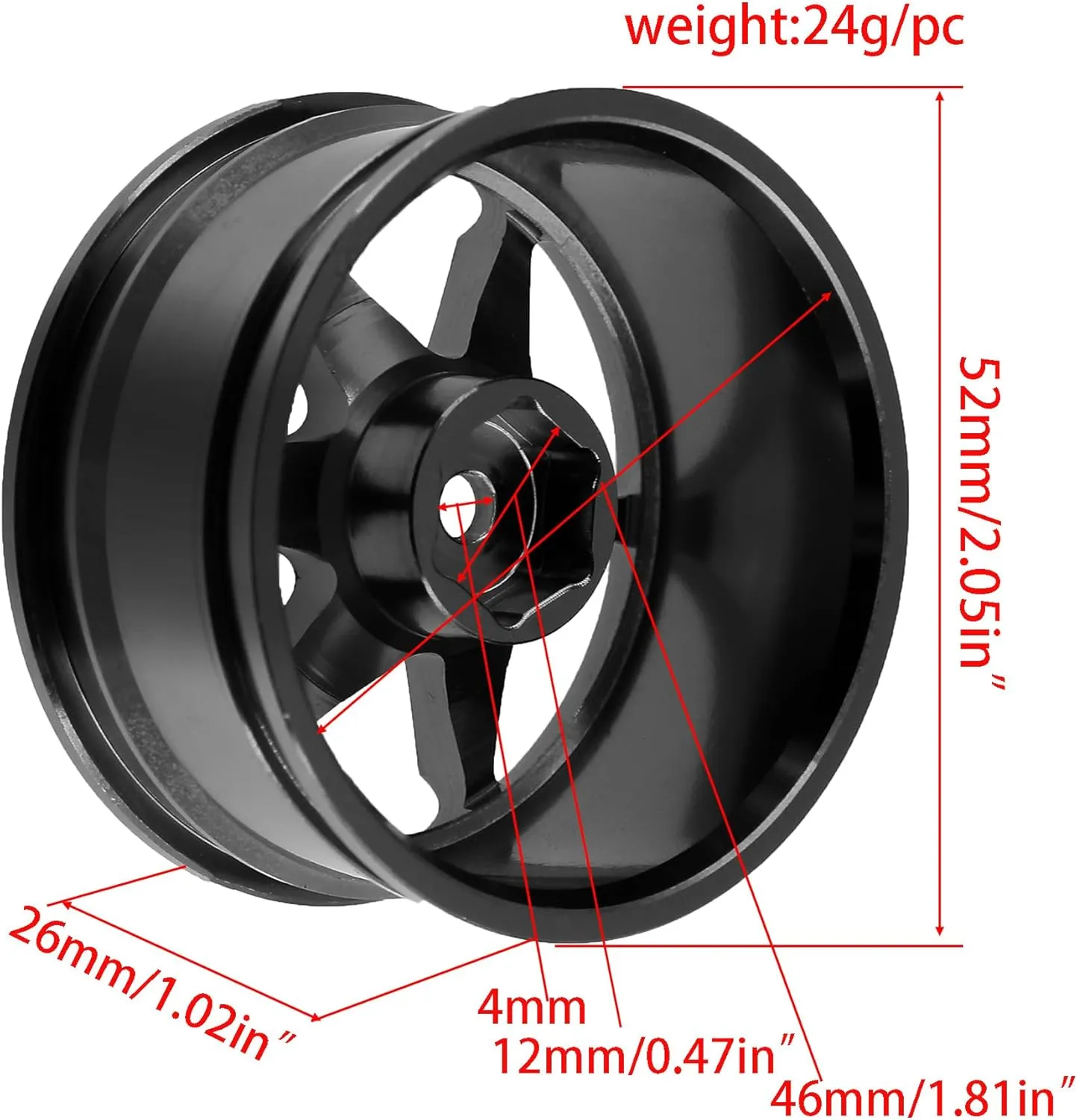 REDSPIDER • 1/10 RC Drift Wheels Rims 12mm Hex Alloy Aluminum for 1:10 Scale Rally Racing Car Tires Tamiya TT01 TT02 XV01 TA06 A959 PTG2 HPI KYOSHO HSP PTG2 Touring Street Tyres 4PCS (Silvery)
