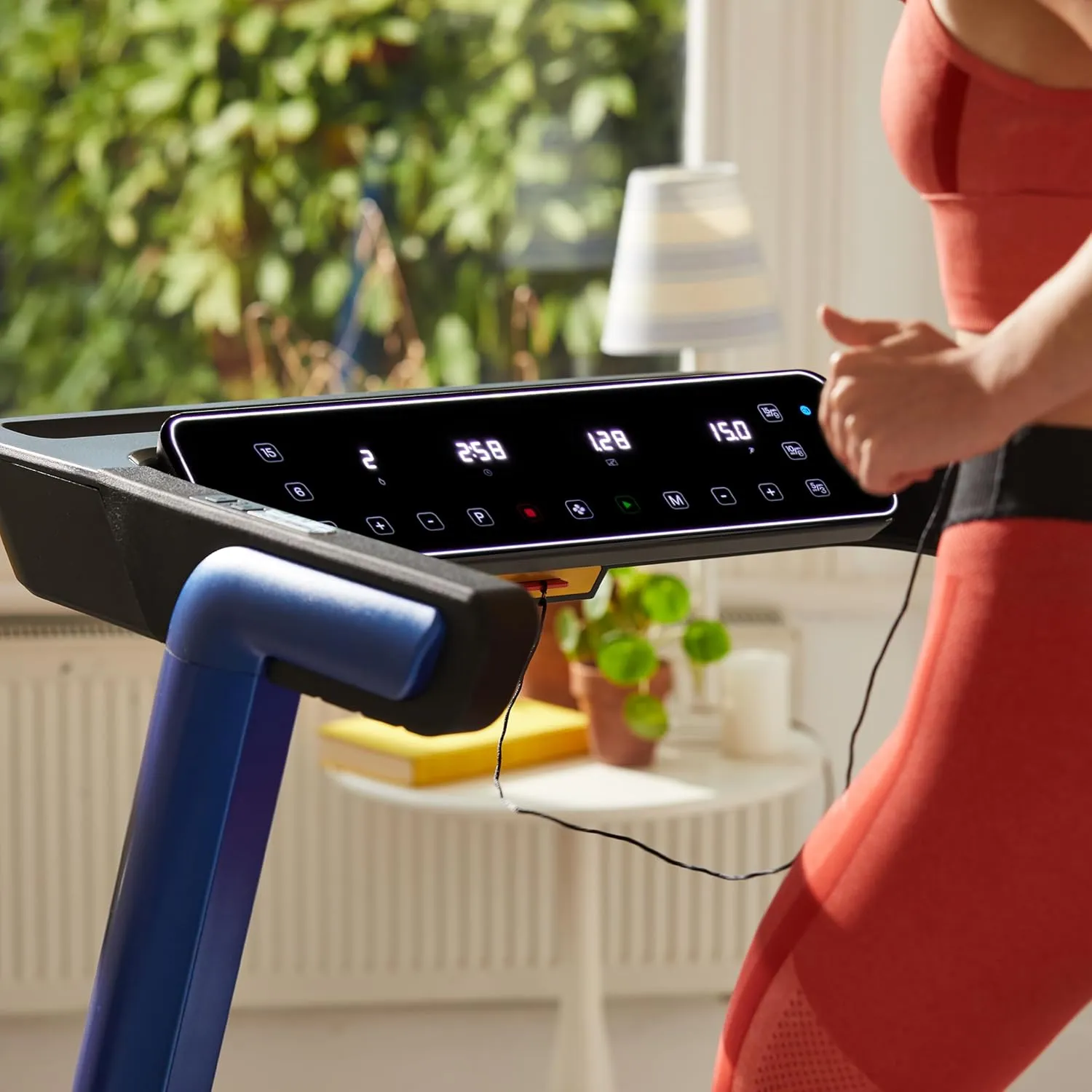 Reebok Fitness Jet 100z, Jet 300 Treadmill: Bluetooth Compatible Incline Treadmill for Home Gym Training, Foldable for Easy Storage, Hand Pulse Sensor