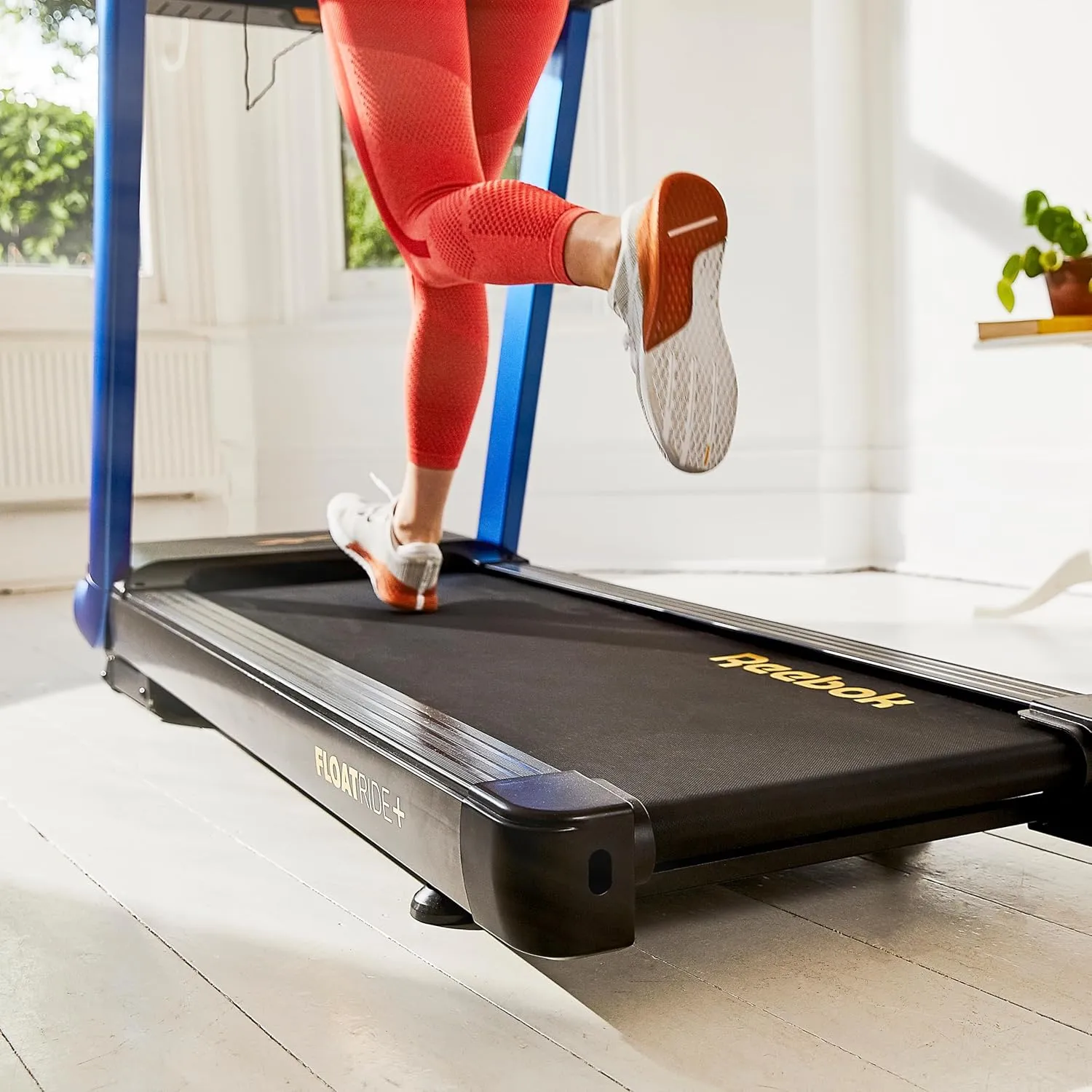 Reebok Fitness Jet 100z, Jet 300 Treadmill: Bluetooth Compatible Incline Treadmill for Home Gym Training, Foldable for Easy Storage, Hand Pulse Sensor