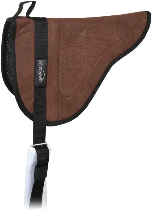Reinsman Bareback Controur Non-Slip Tacky Too Soft Breathable Felt-Lined Shock-Absorbing Contoured Spine Horse Riding Pad, Security Hand Hold, Fleece Cinch