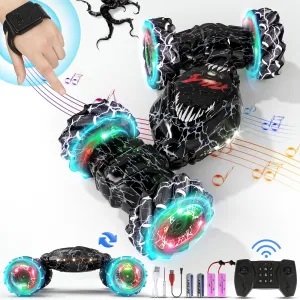 Remote Control Car, 2.4Ghz 4WD Gravity Gesture Sensing RC Cars, Monster Stunt Twist Truck Kids Toys for 5-7 yr Boys & Girls, RC Drift Car with Light Music Gift for Boy Toys Age 8-13 yr