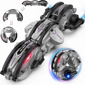 Remote Control Car - RC Cars 360° Roll Stunt Snake Car Toys with LED Lights for Boys Age 8-12 Included 2 Batteries Indoor Outdoor Birthday Gift for Kids Teen Boy 6 8 12  Year Old