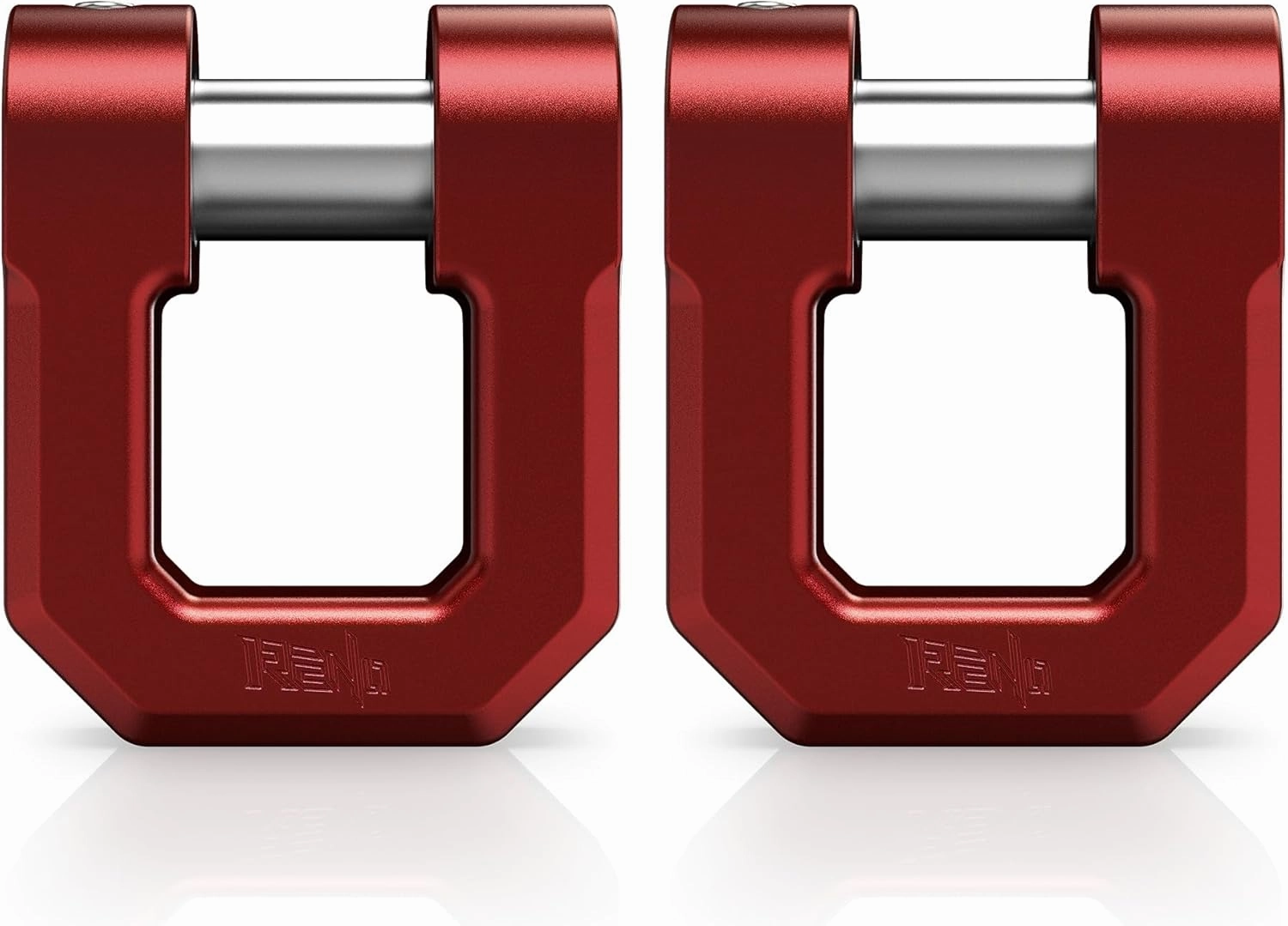 RENO 3/4" D Ring Shackle, 68,000 lbs Break Strength with 7/8" Inch Pin Universal Use with Tow Strap Winch for Off-Road Truck ATV UTV SUV Recovery Towing Trailer (Aluminum, 2 Pack, Red)