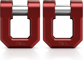 RENO 3/4" D Ring Shackle, 68,000 lbs Break Strength with 7/8" Inch Pin Universal Use with Tow Strap Winch for Off-Road Truck ATV UTV SUV Recovery Towing Trailer (Aluminum, 2 Pack, Red)