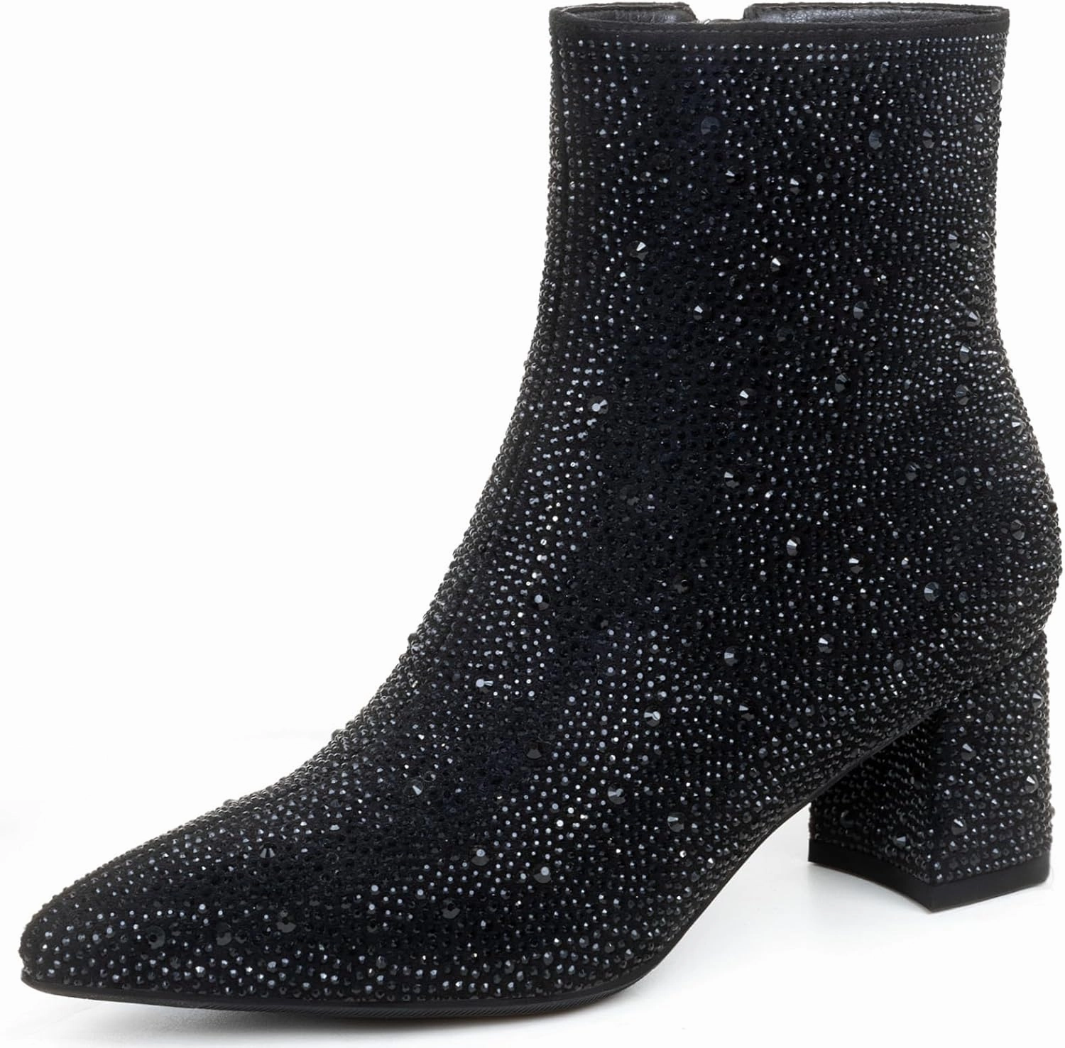 Rhinestone Boots for Women Sparkly Cowgirl Boots Pointed Toe Chunky Heels Rhinestone Cowboy Boots