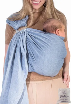 Ring Sling Baby Carrier 100% Cotton Muslin Front and Chest Newborn to Toddler Carrier and Baby Sling (Dark Blue)