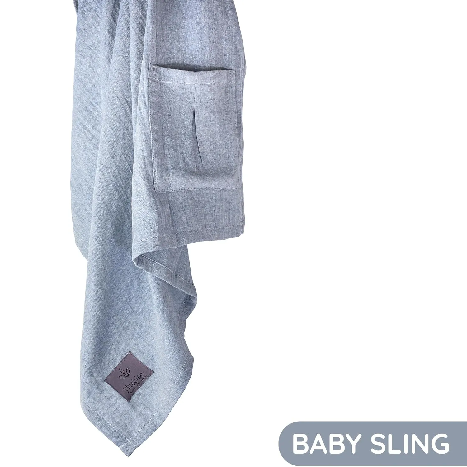 Ring Sling Baby Carrier 100% Cotton Muslin Front and Chest Newborn to Toddler Carrier and Baby Sling (Dark Blue)