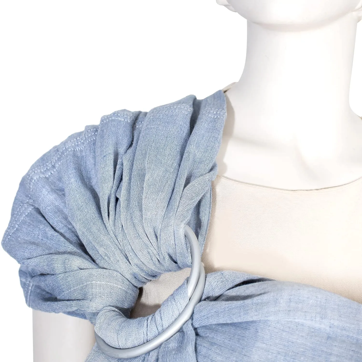 Ring Sling Baby Carrier 100% Cotton Muslin Front and Chest Newborn to Toddler Carrier and Baby Sling (Dark Blue)